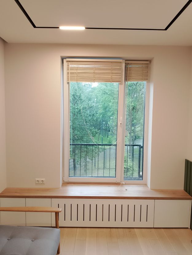 Кабинет с 3D-панелями и матовыми фасадами