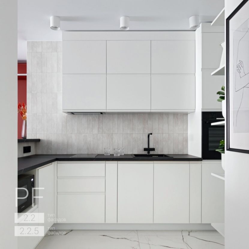 Функциональная монохромная кухня