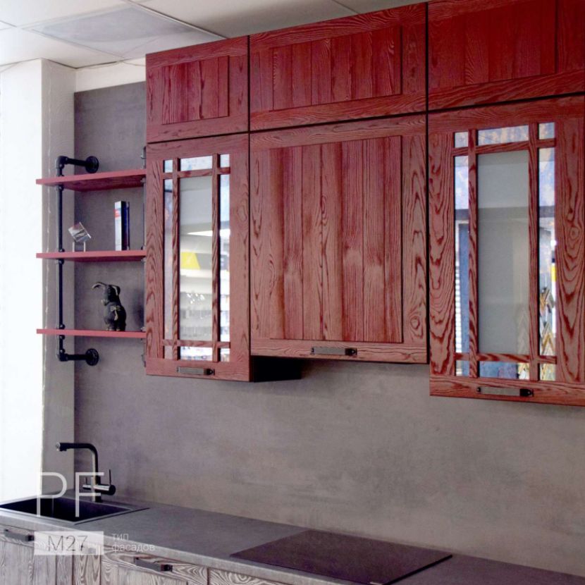 Кухня в стиле лофт из массива сосны