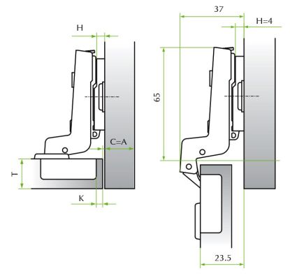 Петля внутренняя Click-on 110гр.
