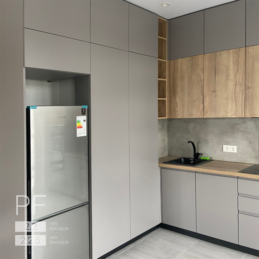 Современная серая кухня