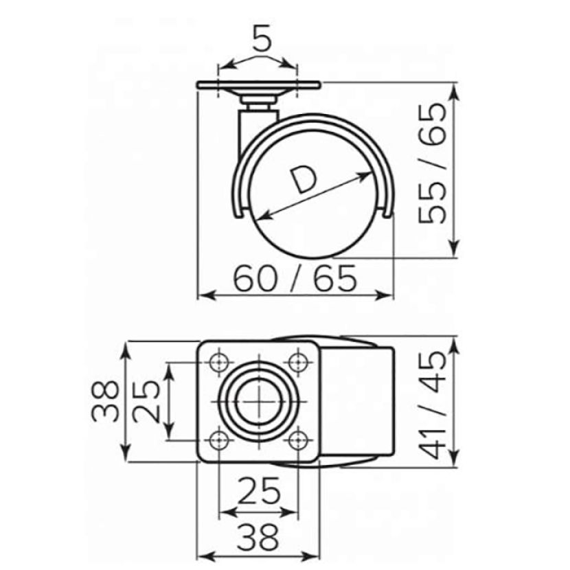 Колесо стандартное на площадке D40, D50