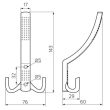 Крючок мебельный WP-11 трехрожковый