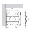 Ответная планка завесы 807 скрытого крепления 60х70