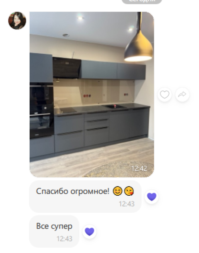 Прямая кухня антрацит