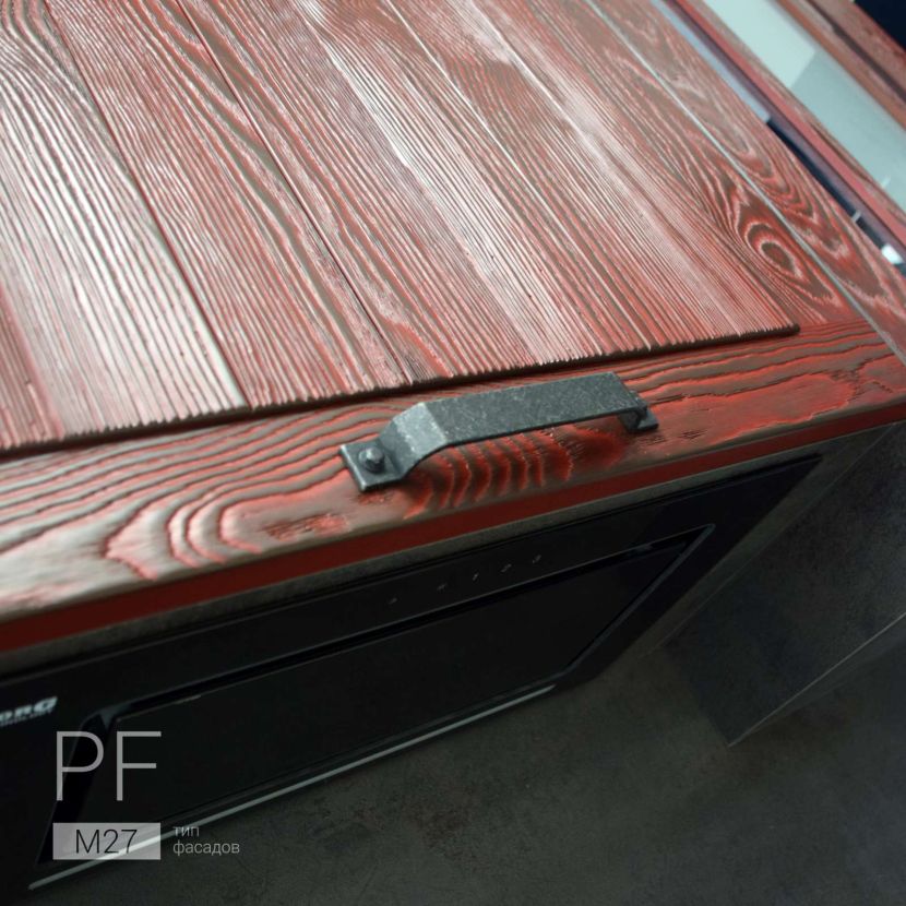 Кухня в стиле лофт из массива сосны