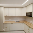 Угловая кухня из шпона со столешницей Дуб
