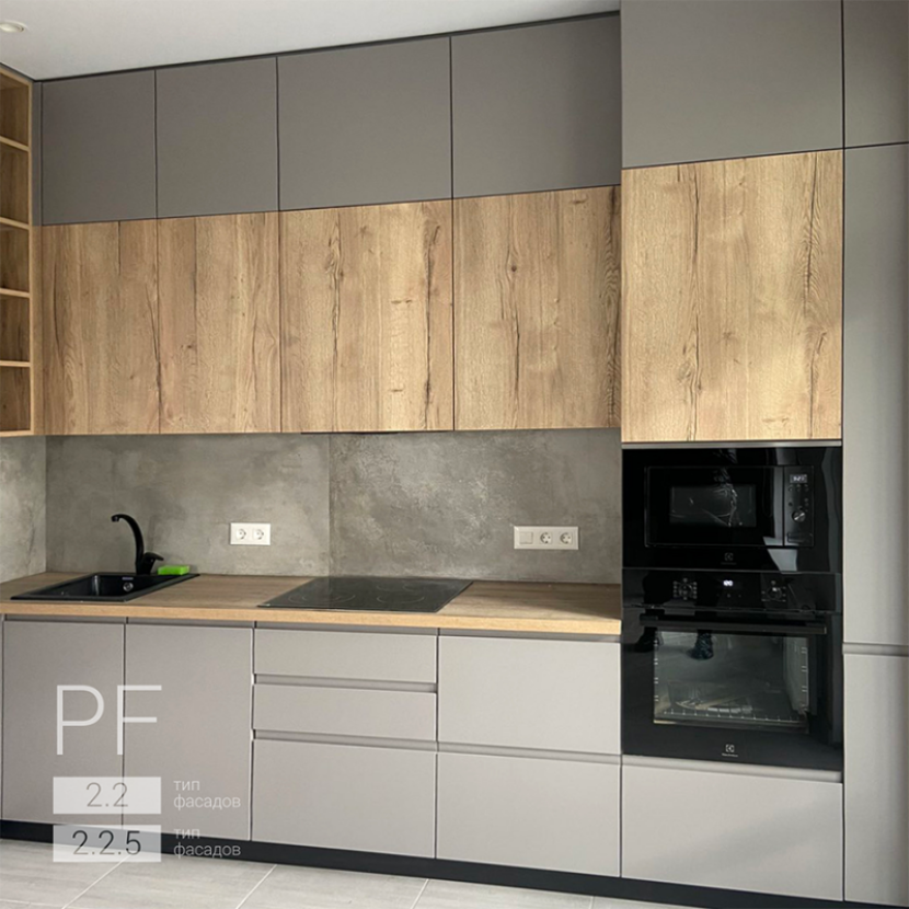 Современная серая кухня