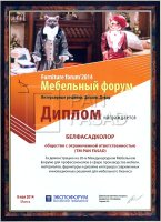 Диплом за демонстрацию инновационных решений для мебельного бизнеса